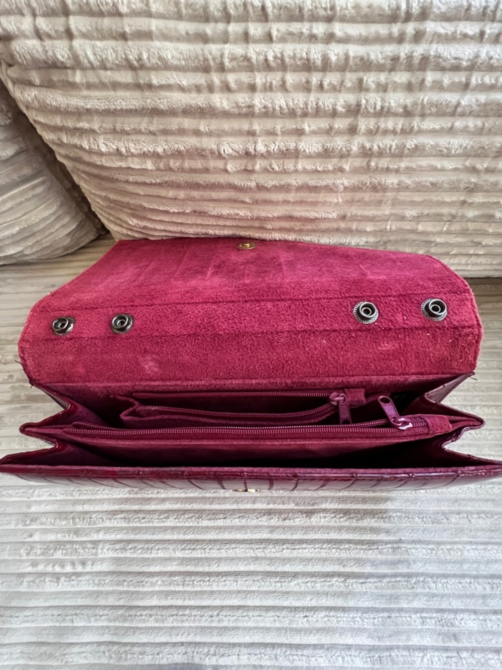 Vintage Quilted Fold-Over Wallet in Fuchsia
